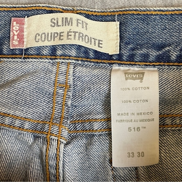 Levi’s 516 Men’s Jeans Size 33 x 30 Vintage Tag Slim Fit Straight Leg Light Wash - Picture 5 of 11